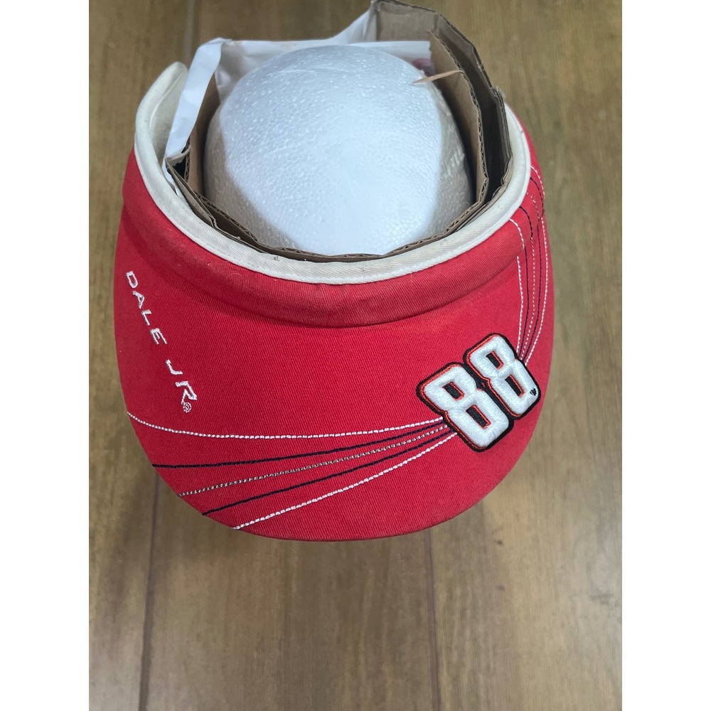 Dale Earnhardt Jr 88 NASCAR Racing Visor Red Clip On Hat Embroidered Signature